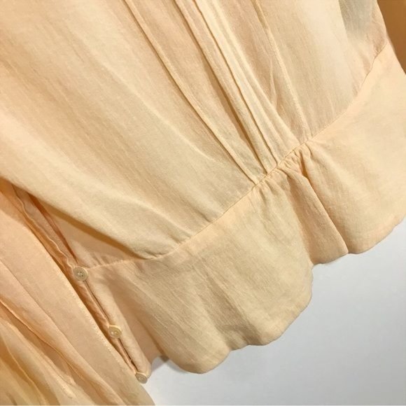 Marc Jacobs Pintuck Pleated Peplum Blouse Sz 4 Butternut Yellow NWT - Picture 5 of 11